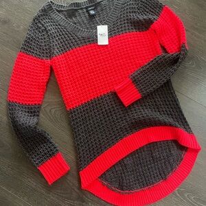 Gray & BRIGHT watermelon pink Women's Sweater